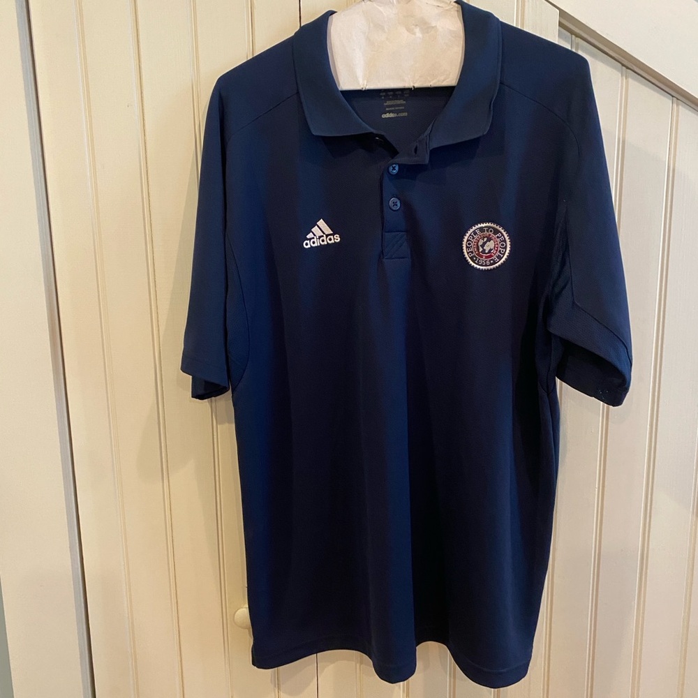Adidas Blue Polo Shirt Classic Athletic Design